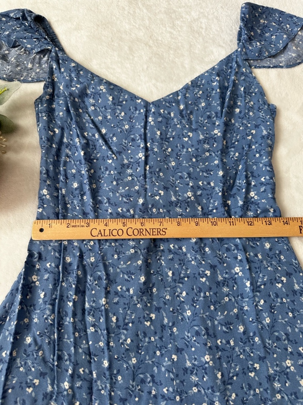 Reformation Baxley Midi Dress Eve Blue Ditsy Floral - Picture 8 of 13